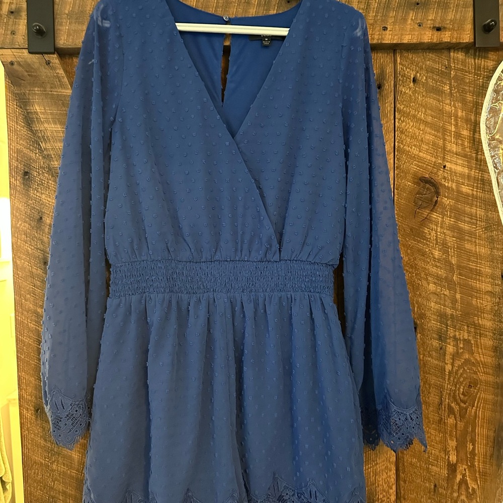 Lulu's Royal Blue Textured Romper